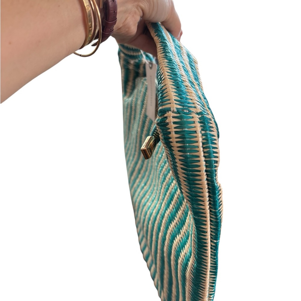NWT Melie Bianco Anthropologie Brigitte Striped Raffia Large Beachy Bag Summer - Picture 11 of 15